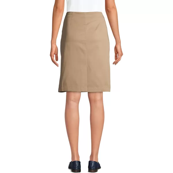 Lands End School Uniform Young Womens Blend Chino Skort Top of KneeKhaki