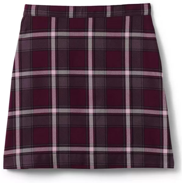 Lands End School Uniform Young Womens Plaid Aline Skirt Below The KneeBurgundyGray Plaid