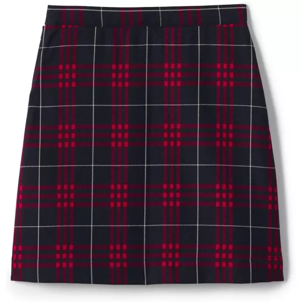 Lands End School Uniform Young Womens Plaid Aline Skirt Below The KneeClassic Navy Large Plaid