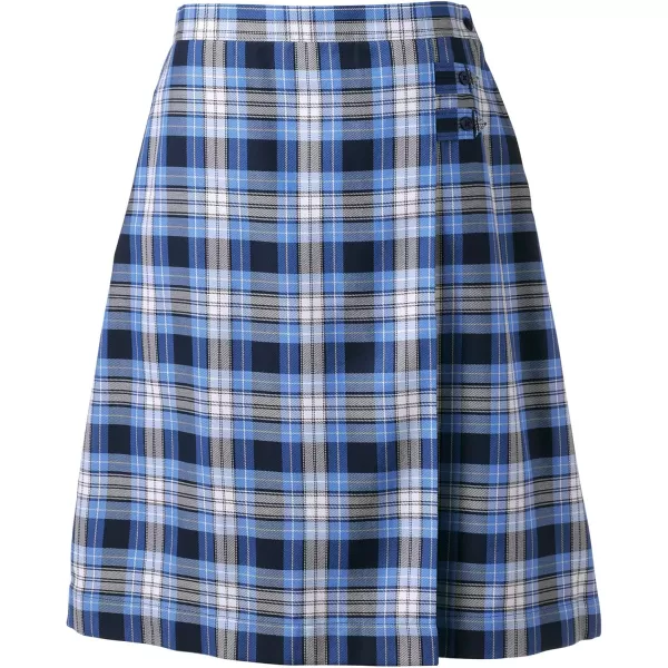 Lands End School Uniform Young Womens Plaid Aline Skirt Below The KneeClear Blue Plaid