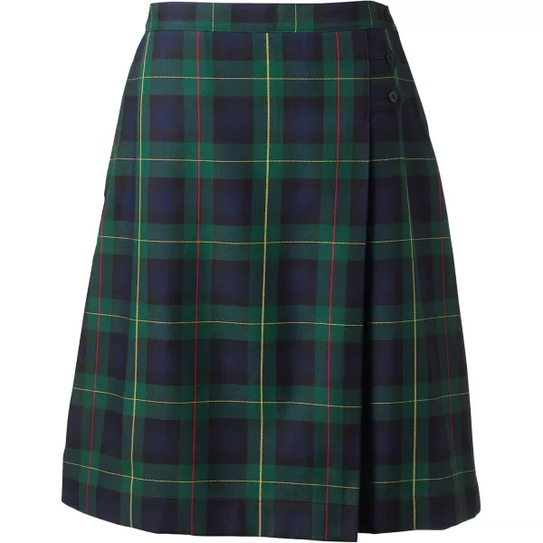 Lands End School Uniform Young Womens Plaid Aline Skirt Below The KneeHunterClassic Navy Plaid