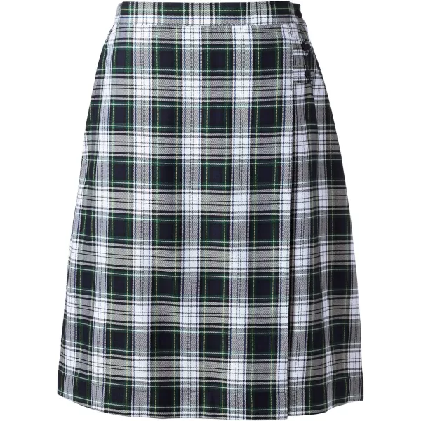 Lands End School Uniform Young Womens Plaid Aline Skirt Below The KneeWhite Plaid