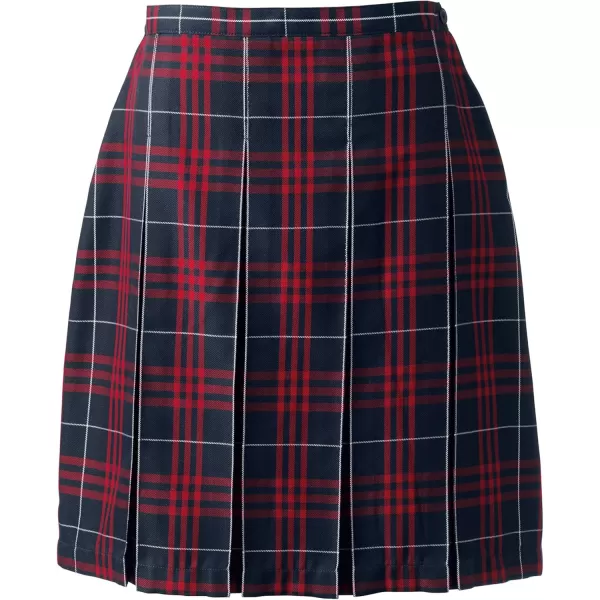 Lands End School Uniform Young Womens Plaid Box Pleat Skirt Top of The KneeClassic Navy Large Plaid