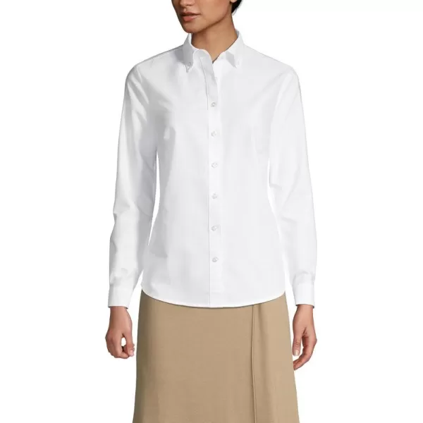 Lands End School Uniform Girls Long Sleeve Oxford Dress ShirtWhite