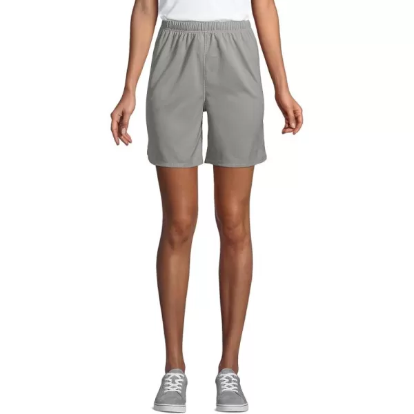 Lands End School Uniform Womens Mesh Gym ShortsStone Gray