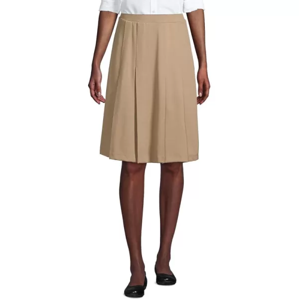 Lands End School Uniform Womens Ponte Pleat SkirtKhaki