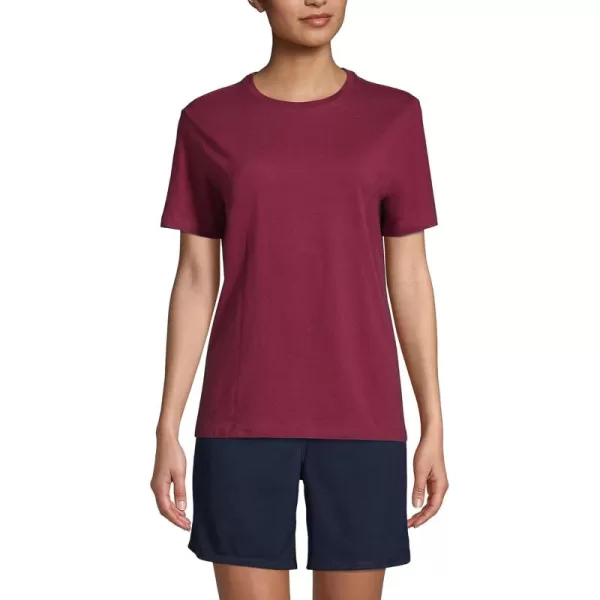 Lands End School Uniform Womens Short Sleeve Feminine Fit Essential TShirtBurgundy