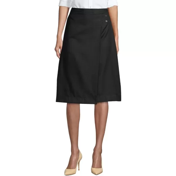 Lands End School Uniform Womens Solid Aline Skirt Below The KneeBlack