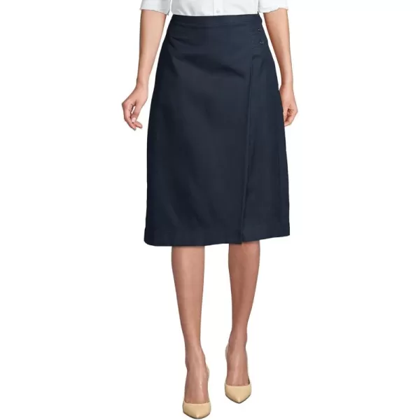 Lands End School Uniform Womens Solid Aline Skirt Below The KneeClassic Navy