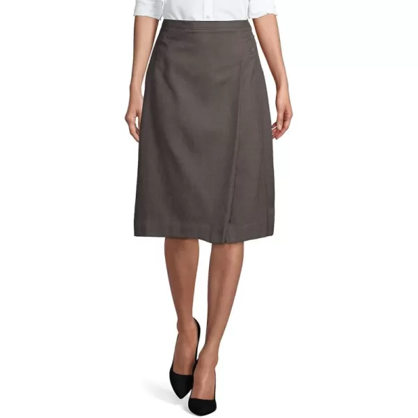 Lands End School Uniform Womens Solid Aline Skirt Below The KneeGray