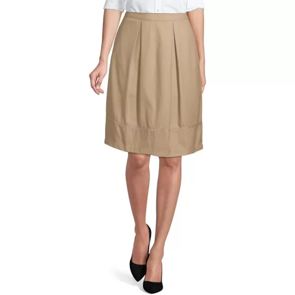 Lands End School Uniform Womens Solid Pleated Skort Top of KneeKhaki