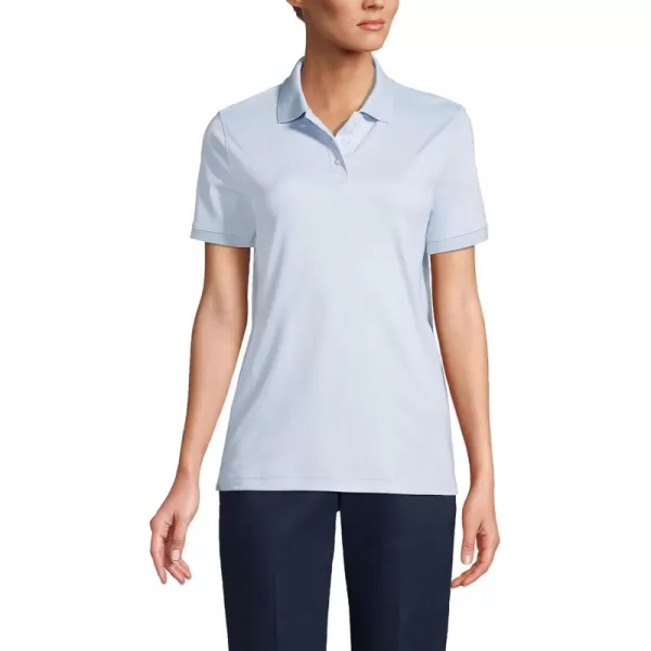 Lands End School Uniform Womens Tall Short Sleeve Interlock Polo ShirtBlue