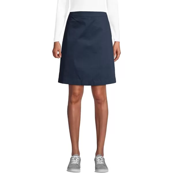 Lands End School Uniform Young Womens Blend Chino Skort Above KneeClassic Navy