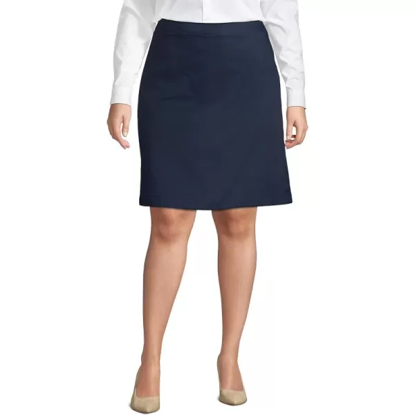 Lands End School Uniform Young Womens Blend Chino Skort Top of KneeClassic Navy