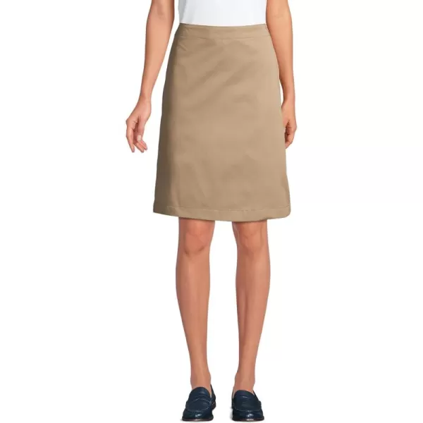 Lands End School Uniform Young Womens Blend Chino Skort Top of KneeKhaki