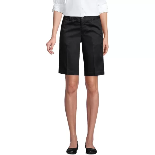 Lands End School Uniform Young Womens Plain Front Blend Chino ShortsBlack