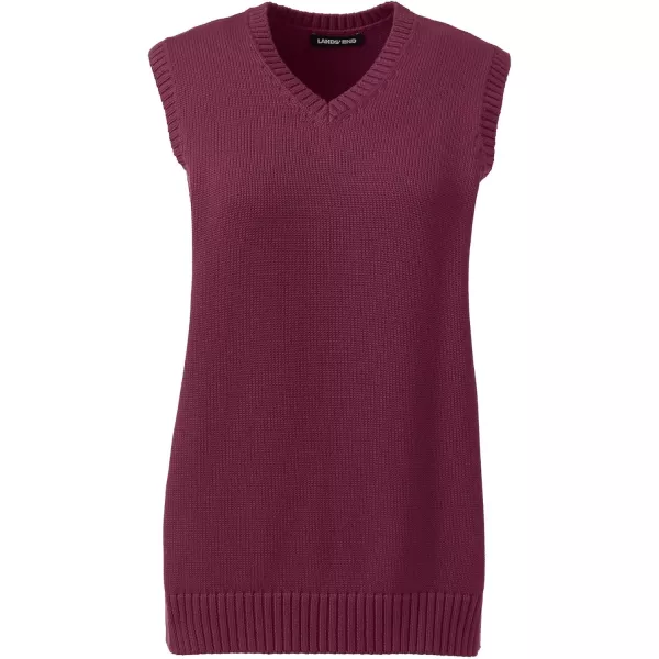 Lands End School Uniform Womens Cotton Modal Sweater VestBurgundy