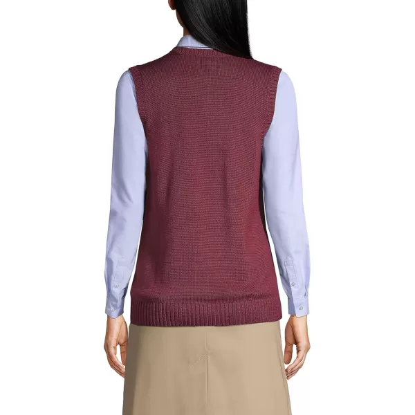 Lands End School Uniform Womens Cotton Modal Sweater VestBurgundy