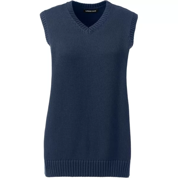 Lands End School Uniform Womens Cotton Modal Sweater VestClassic Navy