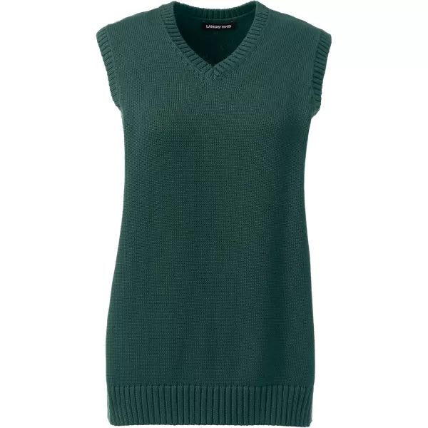 Lands End School Uniform Womens Cotton Modal Sweater VestEvergreen