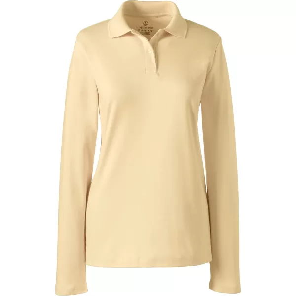 Lands End School Uniform Womens Long Sleeve Feminine Fit Interlock Polo ShirtMaize