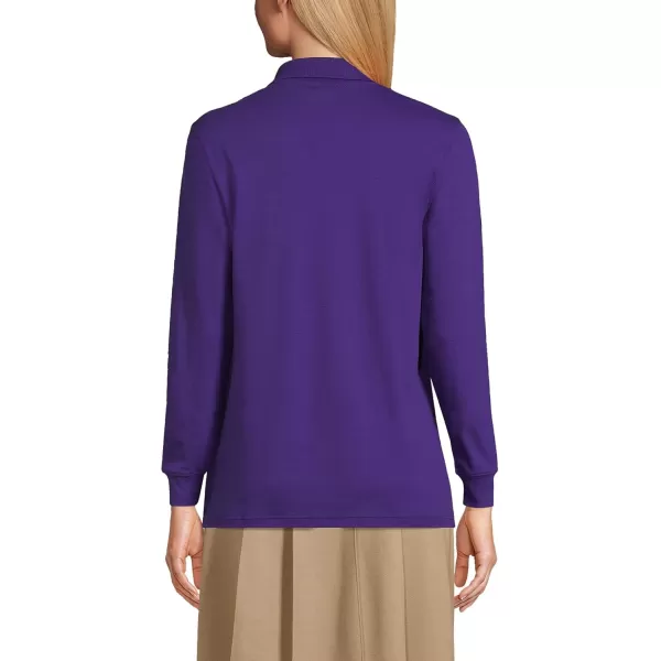 Lands End School Uniform Womens Long Sleeve Interlock Polo ShirtDeep Purple