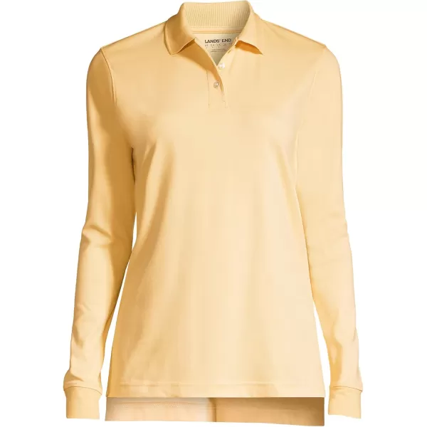 Lands End School Uniform Womens Long Sleeve Interlock Polo ShirtMaize