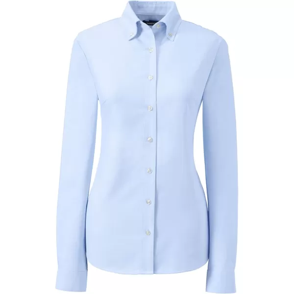 Lands End School Uniform Womens Long Sleeve Oxford Dress ShirtBlue