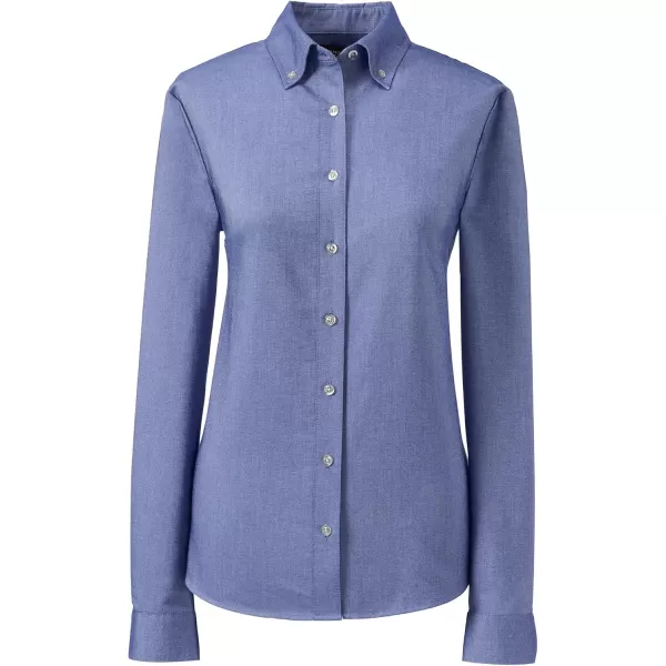 Lands End School Uniform Womens Long Sleeve Oxford Dress ShirtFrench Blue