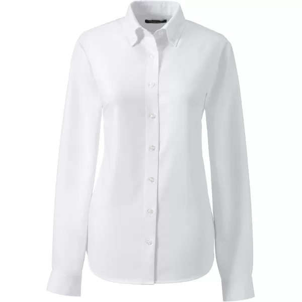 Lands End School Uniform Womens Long Sleeve Oxford Dress ShirtWhite