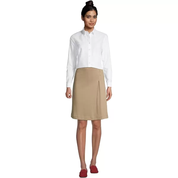 Lands End School Uniform Womens Long Sleeve Oxford Dress ShirtWhite