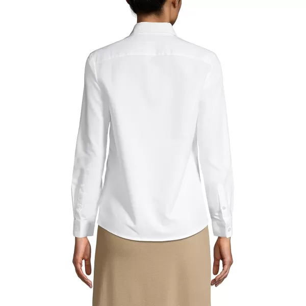 Lands End School Uniform Womens Long Sleeve Oxford Dress ShirtWhite