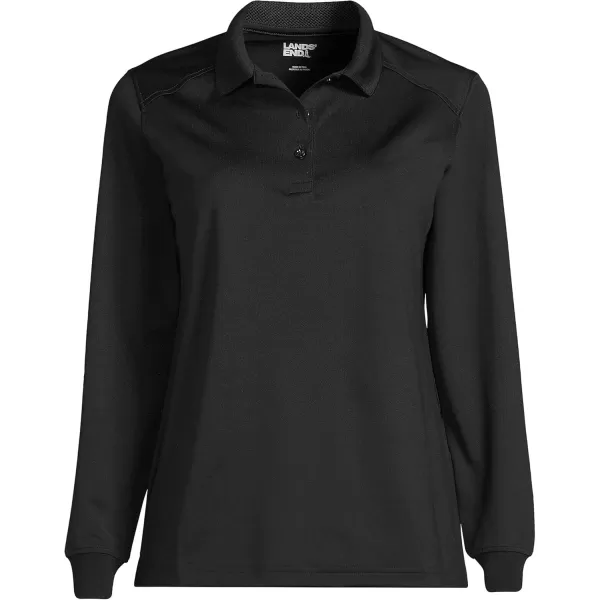 Lands End School Uniform Womens Long Sleeve Rapid Dry Polo ShirtBlack