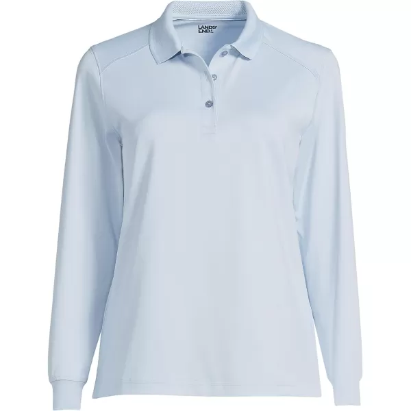 Lands End School Uniform Womens Long Sleeve Rapid Dry Polo ShirtBlue