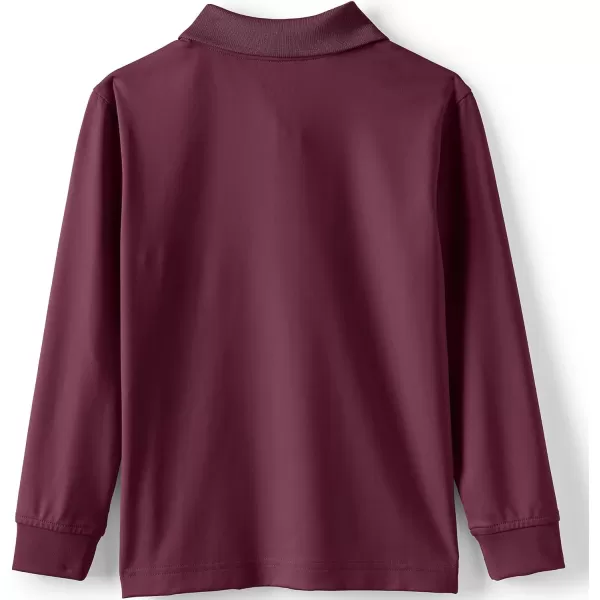 Lands End School Uniform Womens Long Sleeve Rapid Dry Polo ShirtBurgundy