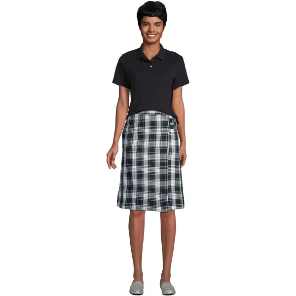 Lands End School Uniform Womens Short Sleeve Feminine Fit Interlock Polo ShirtBlack