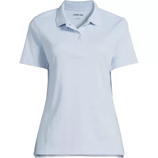 Lands End School Uniform Womens Short Sleeve Feminine Fit Interlock Polo ShirtBlue