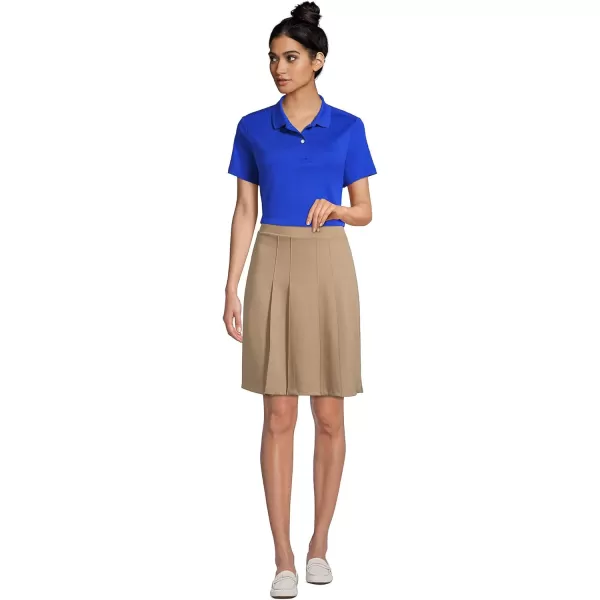 Lands End School Uniform Womens Short Sleeve Feminine Fit Interlock Polo ShirtCobalt