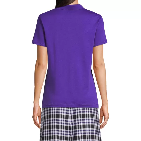 Lands End School Uniform Womens Short Sleeve Feminine Fit Interlock Polo ShirtDeep Purple