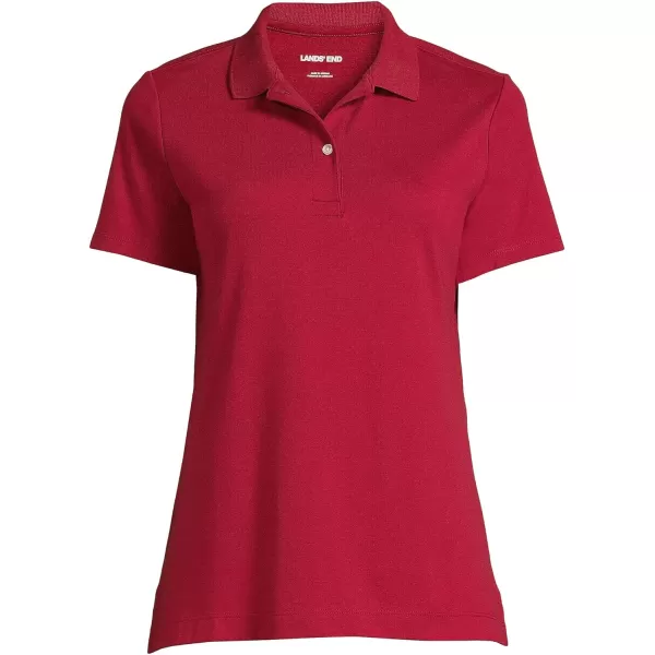 Lands End School Uniform Womens Short Sleeve Feminine Fit Interlock Polo ShirtGarnet