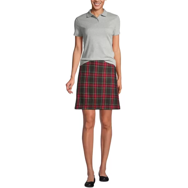 Lands End School Uniform Womens Short Sleeve Feminine Fit Interlock Polo ShirtGray Heather