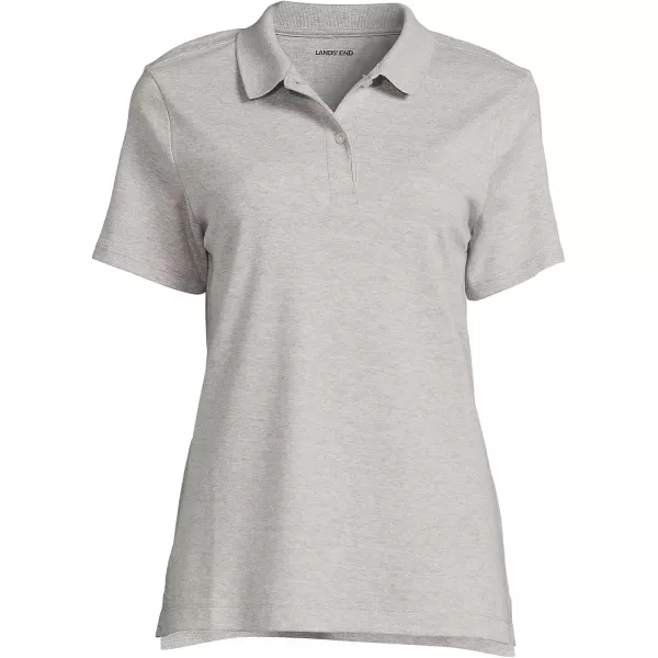 Lands End School Uniform Womens Short Sleeve Feminine Fit Interlock Polo ShirtGray Heather