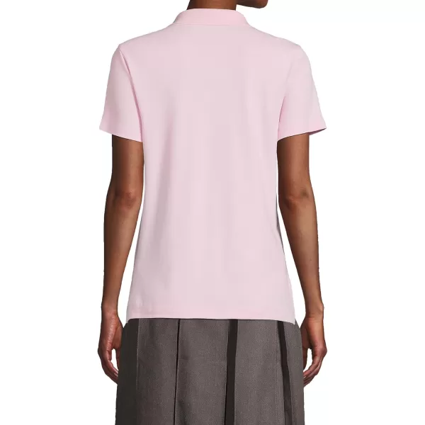 Lands End School Uniform Womens Short Sleeve Feminine Fit Interlock Polo ShirtIce Pink