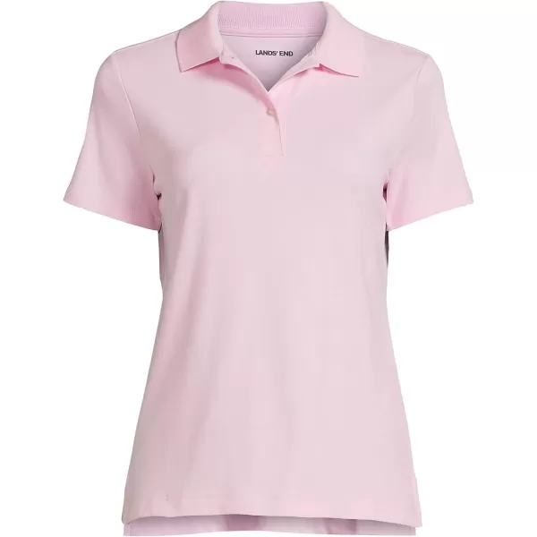 Lands End School Uniform Womens Short Sleeve Feminine Fit Interlock Polo ShirtIce Pink