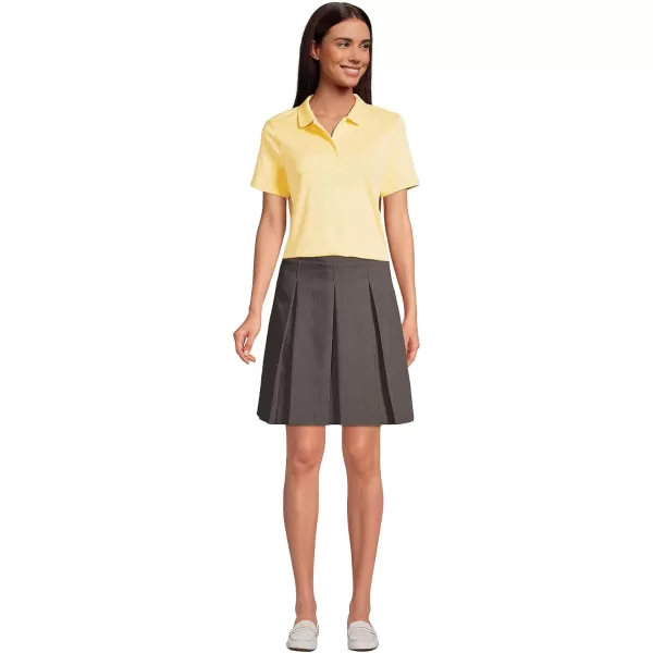 Lands End School Uniform Womens Short Sleeve Feminine Fit Interlock Polo ShirtMaize