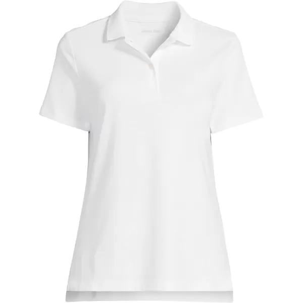 Lands End School Uniform Womens Short Sleeve Feminine Fit Interlock Polo ShirtWhite