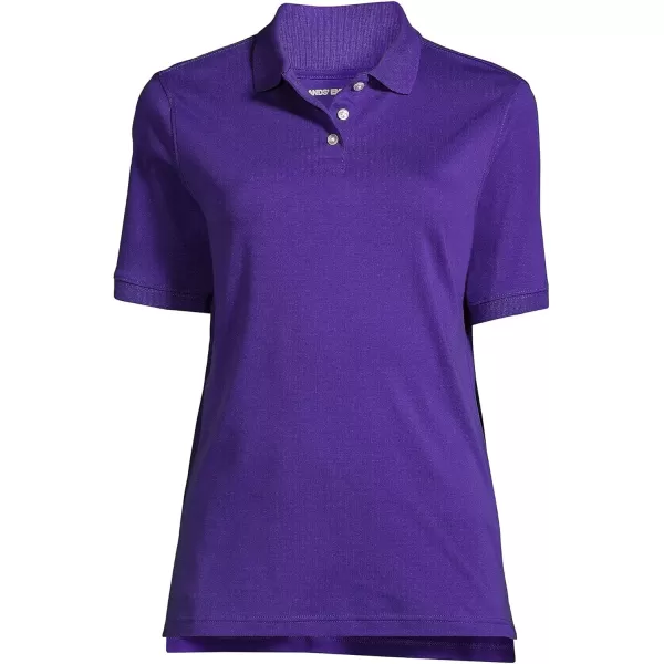 Lands End School Uniform Womens Short Sleeve Interlock Polo ShirtDeep Purple