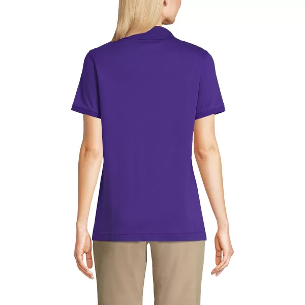 Lands End School Uniform Womens Short Sleeve Interlock Polo ShirtDeep Purple