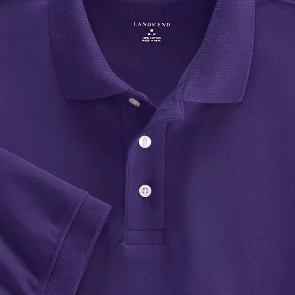 Lands End School Uniform Womens Short Sleeve Interlock Polo ShirtDeep Purple