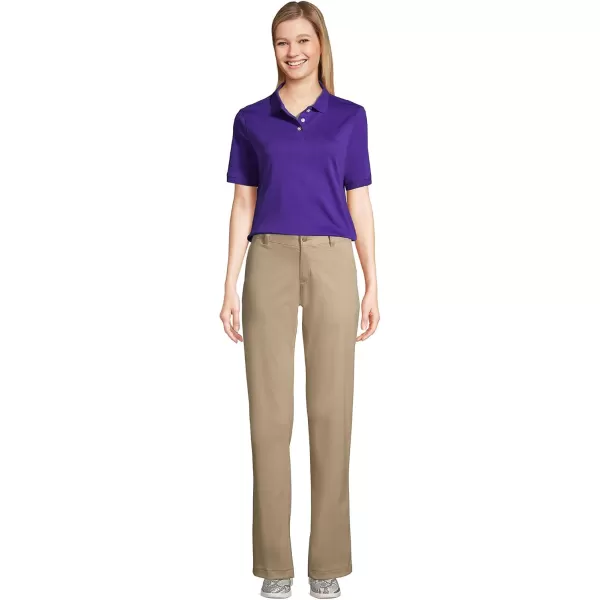 Lands End School Uniform Womens Short Sleeve Interlock Polo ShirtDeep Purple